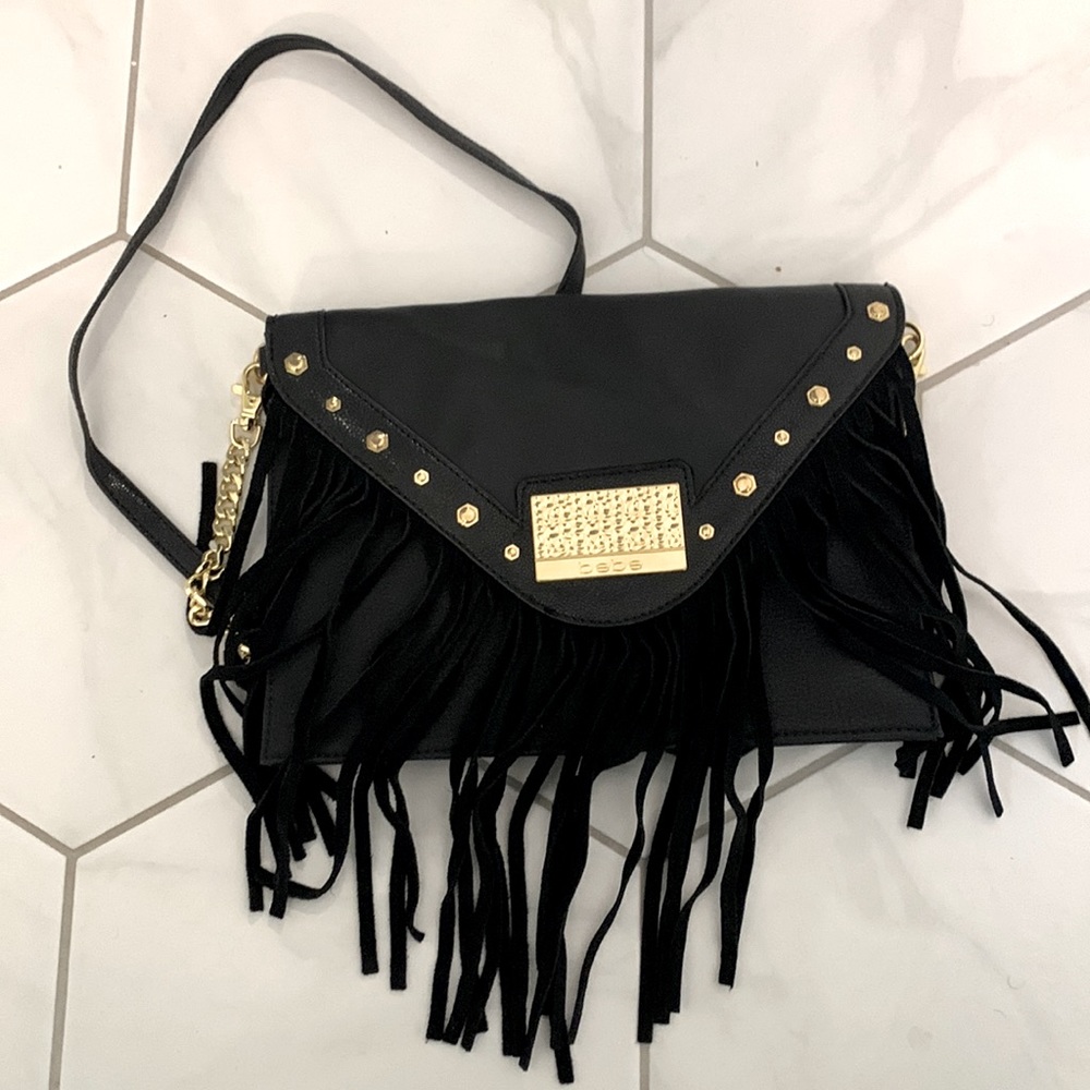 Leather tassel purse